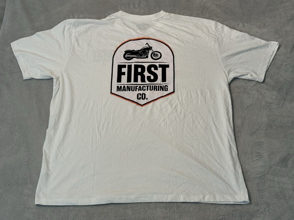 First Manufacturing Company Co MFG Motorcycle Shirt 5XL White Short Sleeve Logo